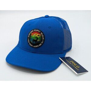 Polo Ralph Lauren Sportsman Respect Wildlife Trucker Hat Blue Patch Mesh OneSize